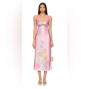 BNWT Free People Just Dreamy Maxi Slip Dress Sweet Lilac Floral Satin XL